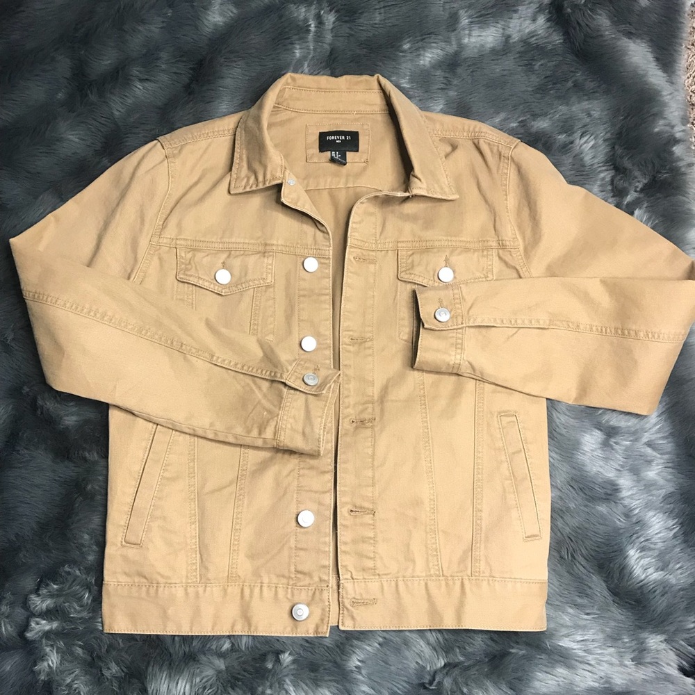 Men tan denim jacket sz sm